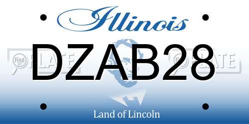 DZAB28 Illinois License Plate