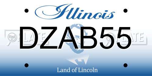 DZAB55 Illinois License Plate