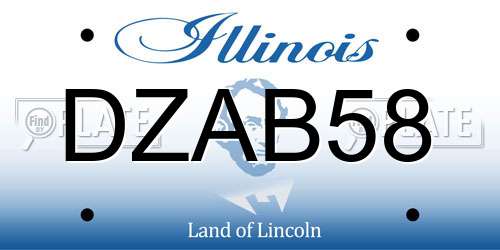 DZAB58 Illinois License Plate