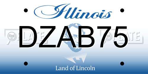 DZAB75 Illinois License Plate