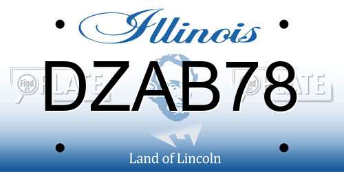 DZAB78 Illinois License Plate