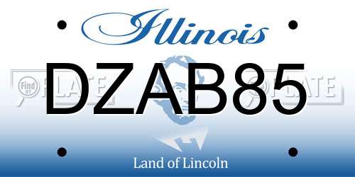 DZAB85 Illinois License Plate