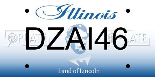 DZAI46 Illinois License Plate