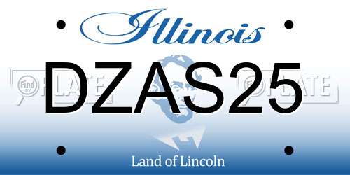 DZAS25 Illinois License Plate
