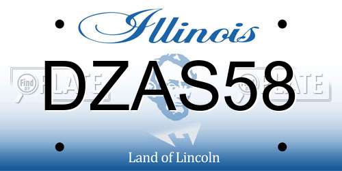 DZAS58 Illinois License Plate