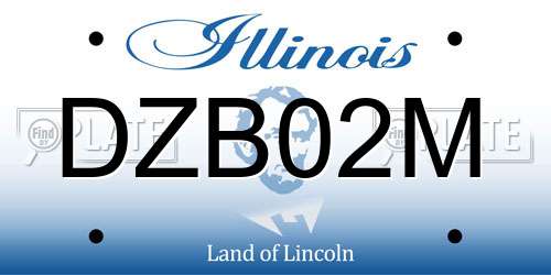 DZB02M Illinois License Plate