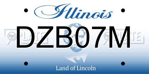 DZB07M Illinois License Plate