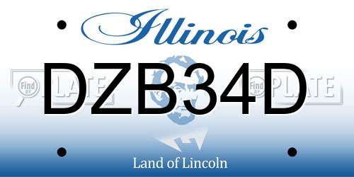 DZB34D Illinois License Plate