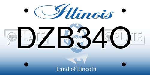 DZB34O Illinois License Plate