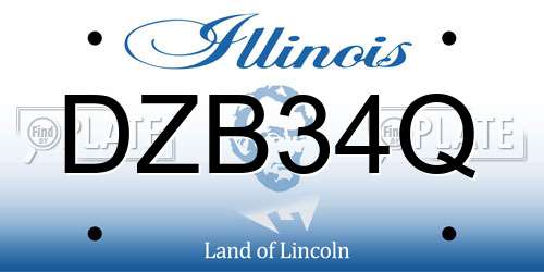 DZB34Q Illinois License Plate