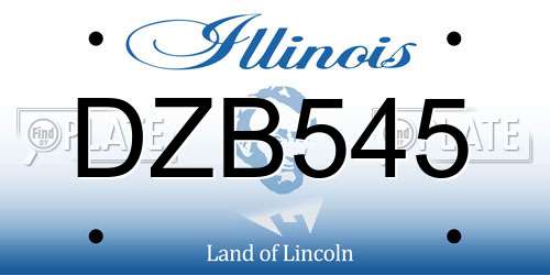 DZB545 Illinois License Plate