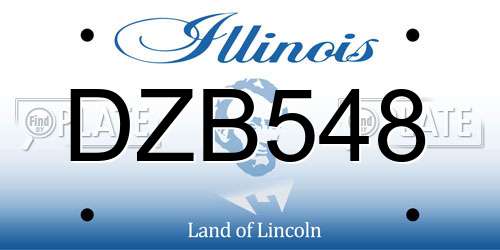 DZB548 Illinois License Plate
