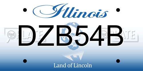 DZB54B Illinois License Plate