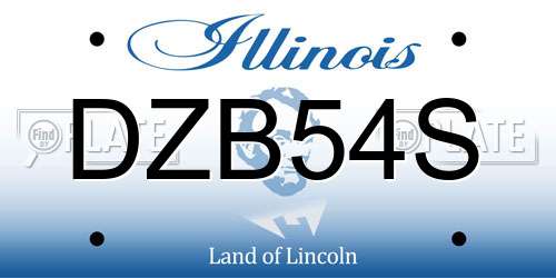 DZB54S Illinois License Plate