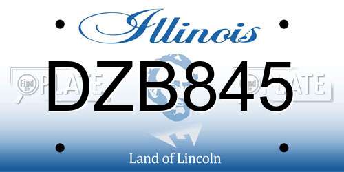 DZB845 Illinois License Plate