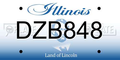 DZB848 Illinois License Plate