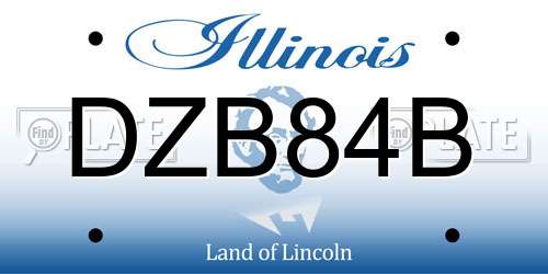 DZB84B Illinois License Plate
