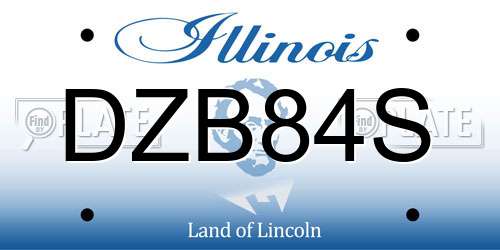 DZB84S Illinois License Plate