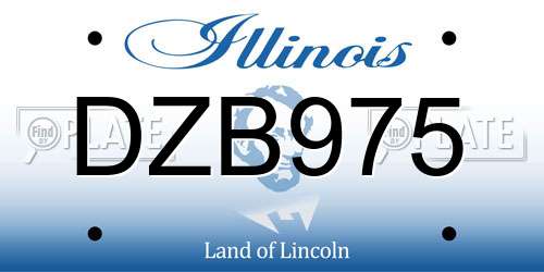 DZB975 Illinois License Plate