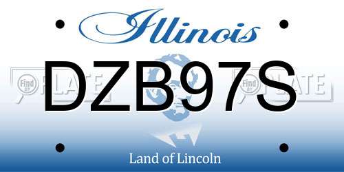 DZB97S Illinois License Plate
