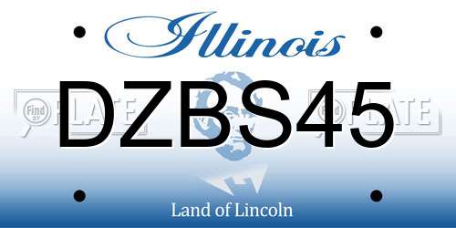 DZBS45 Illinois License Plate