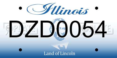 DZD0054 Illinois License Plate