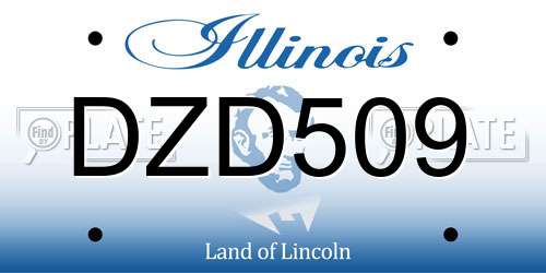 DZD509 Illinois License Plate