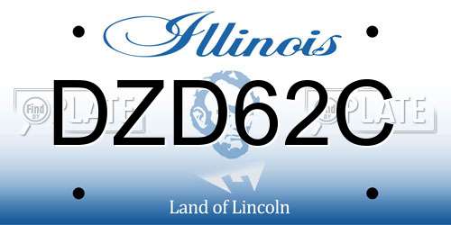 DZD62C Illinois License Plate