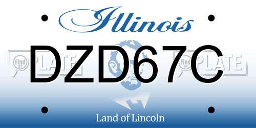 DZD67C Illinois License Plate