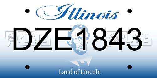 DZE1843 Illinois License Plate