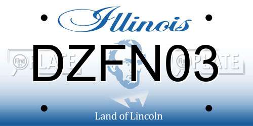 DZFN03 Illinois License Plate