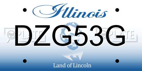 DZG53G Illinois License Plate