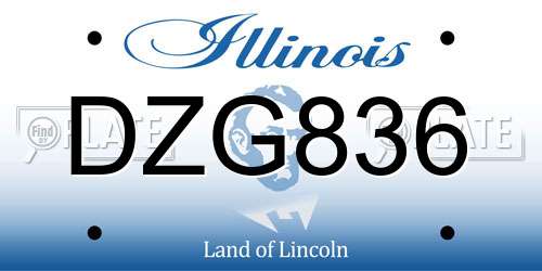 DZG836 Illinois License Plate