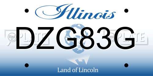 DZG83G Illinois License Plate