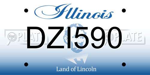 DZI590 Illinois License Plate