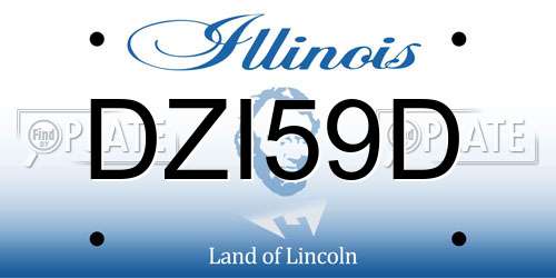 DZI59D Illinois License Plate