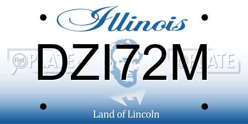 DZI72M Illinois License Plate