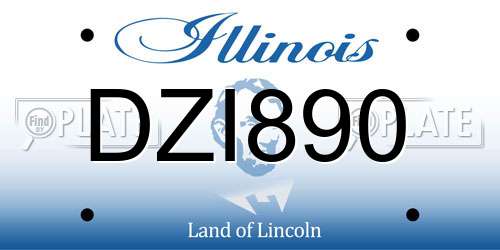 DZI890 Illinois License Plate