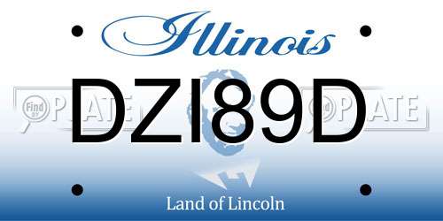 DZI89D Illinois License Plate