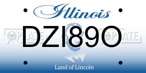 DZI89O Illinois License Plate