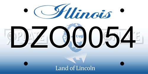 DZO0054 Illinois License Plate