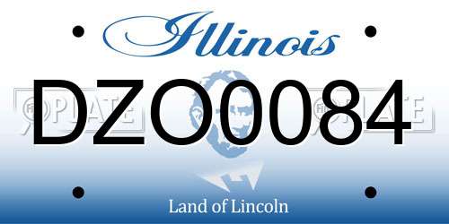 DZO0084 Illinois License Plate