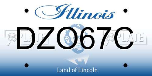 DZO67C Illinois License Plate