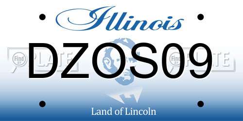 DZOS09 Illinois License Plate