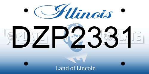 DZP2331 Illinois License Plate