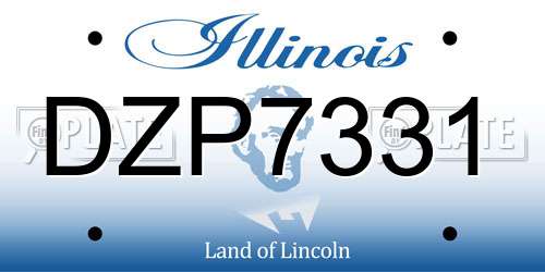 DZP7331 Illinois License Plate