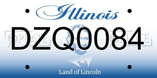 DZQ0084 Illinois License Plate