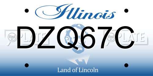 DZQ67C Illinois License Plate