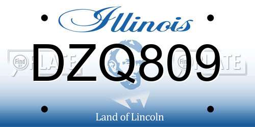 DZQ809 Illinois License Plate