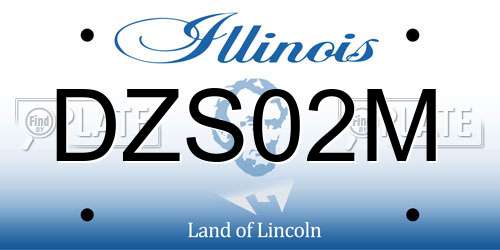DZS02M Illinois License Plate
